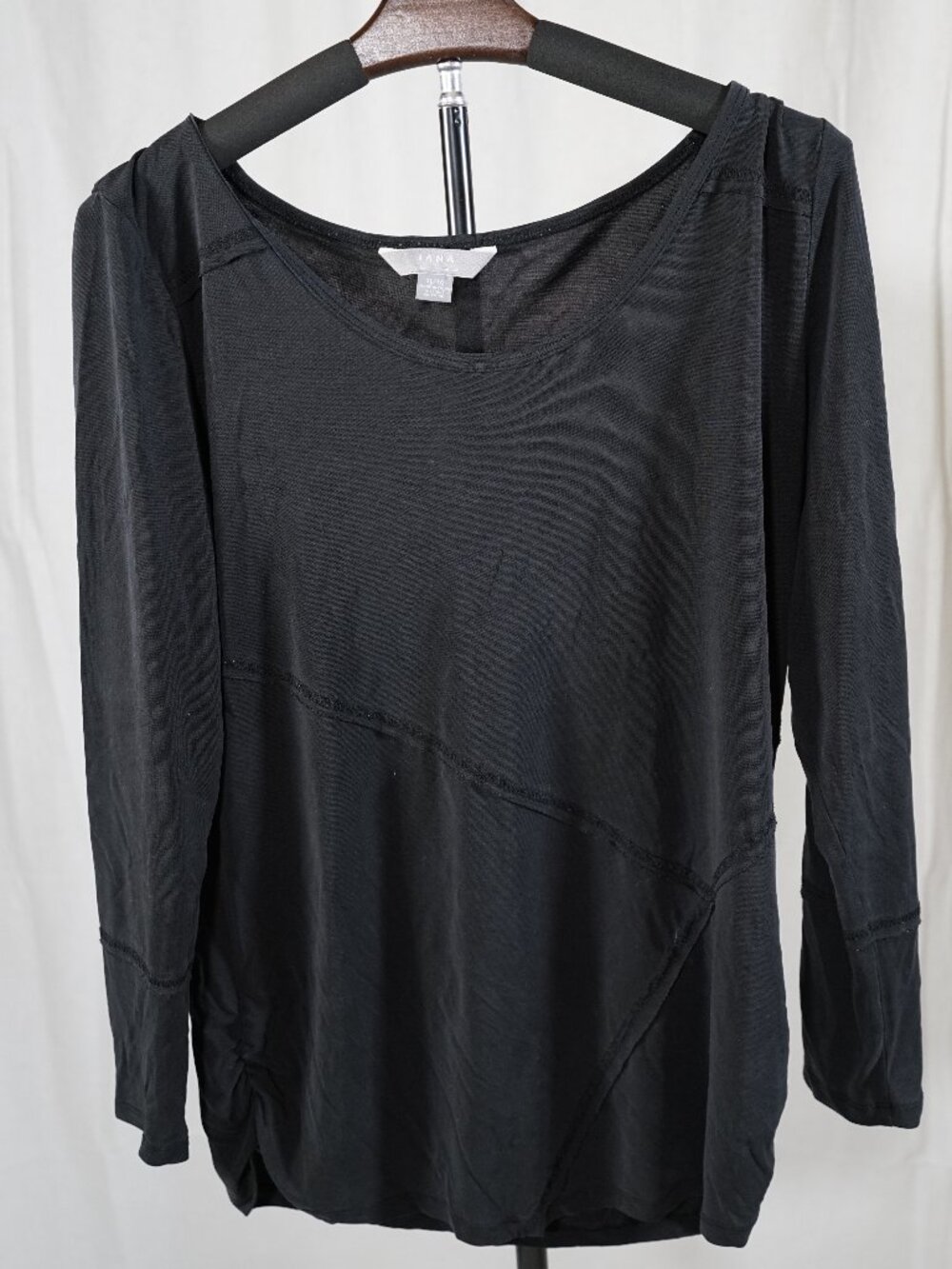 JANA Black Modal Top XL/1G Asymmetrical Seams Soft Minimalist Artsy Layeri